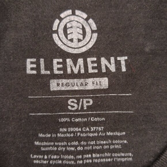 Element Mens Small T Shirt Black Regular Fit Graphic Short Sleeve Skateboard - Picture 6 of 6